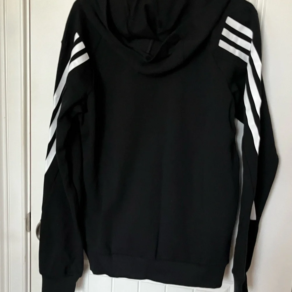 Adidas Black and White Sweatshirt with Signature Stripes